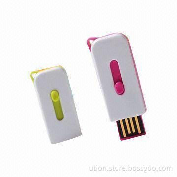 Plastic USB Flash Drive with 1 to 32GB Capacities, Supports USB 2.0, Free logo Printed
